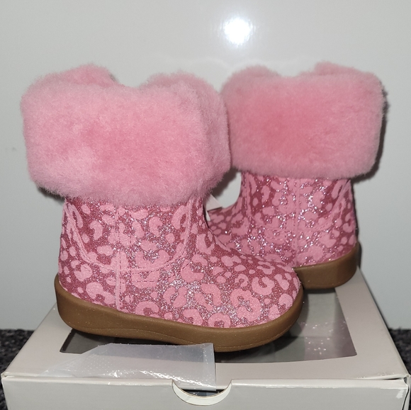 UGG Jorie II Glitter Leopard Genuine Shearling Boot - Picture 2 of 9